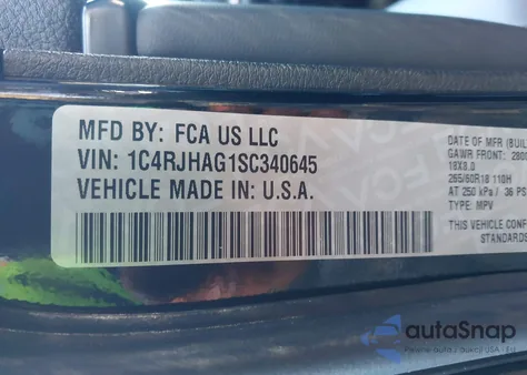 2025 Jeep Grand Cherokee Altitude X 4X4 z USA, uszkodzony, nr VIN 1C4RJHAG1SC340645